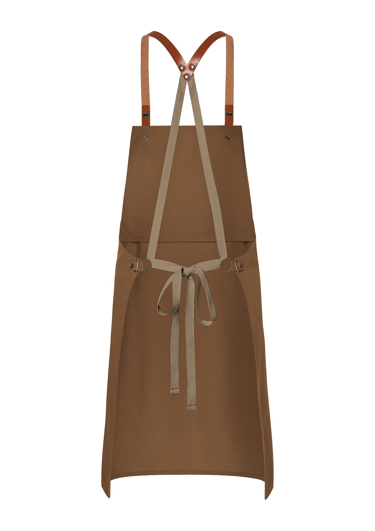 Bib Apron With Leather Straps - Green-Generation