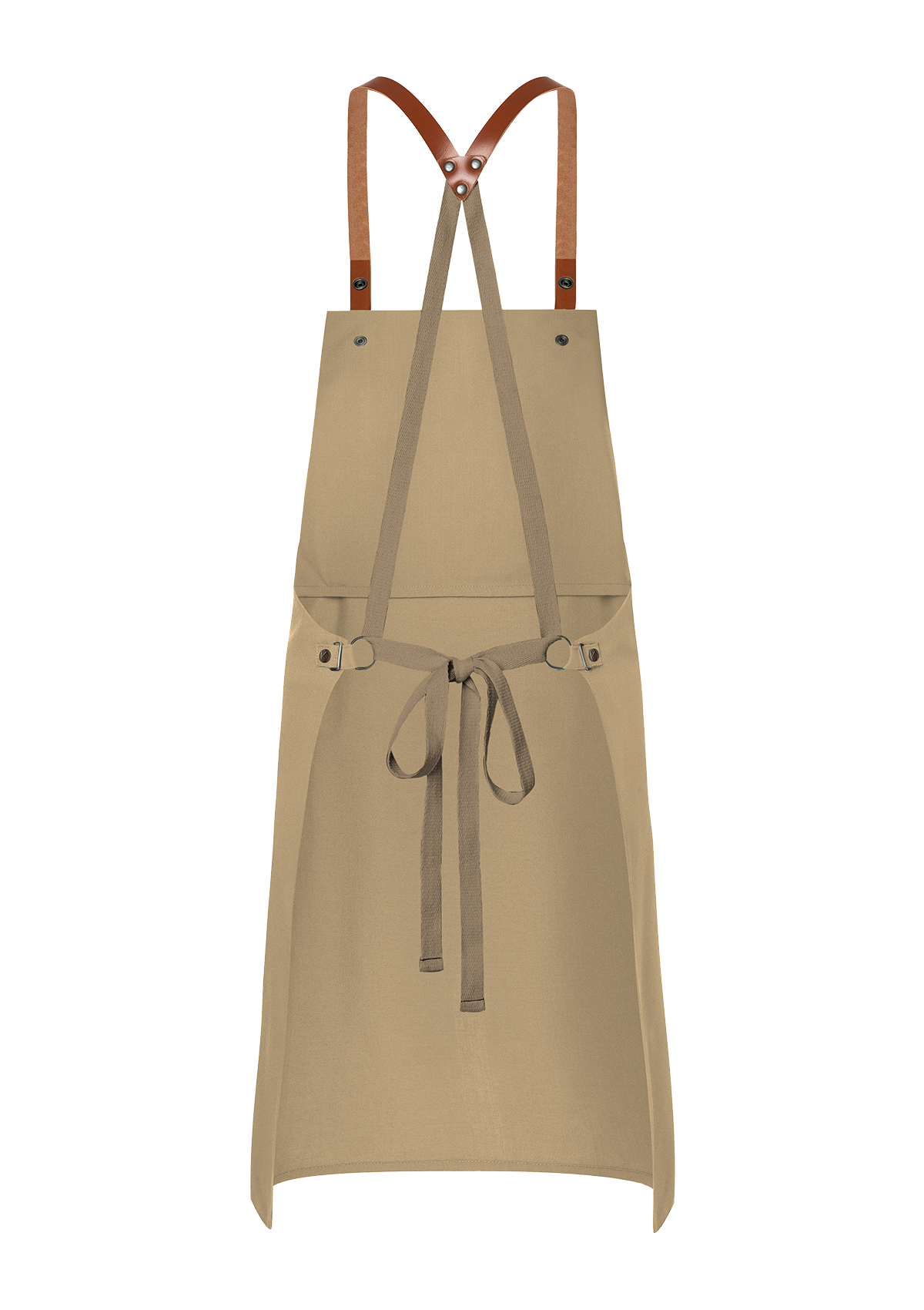 Bib Apron With Leather Straps - Green-Generation