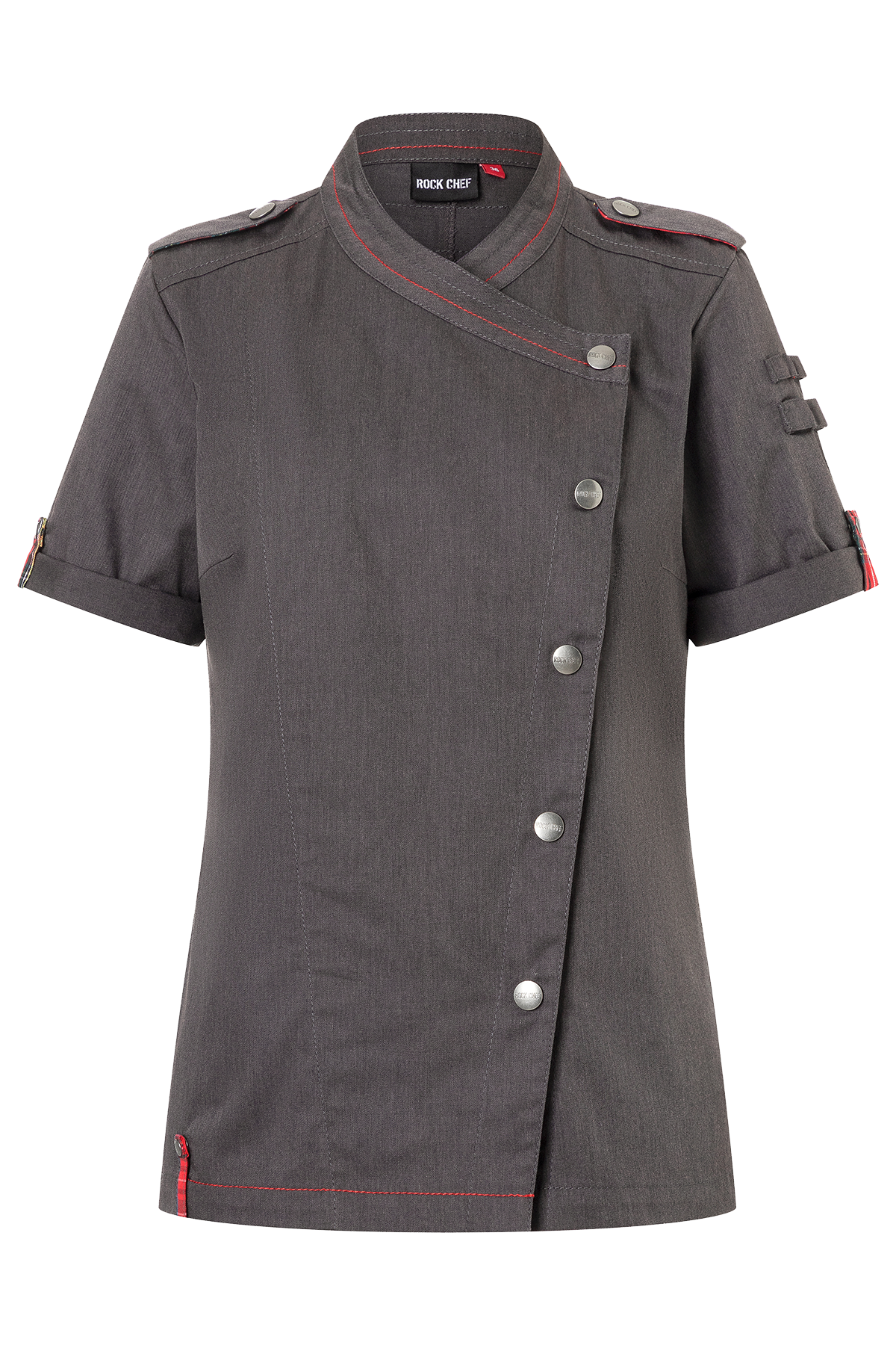 Short-Sleeve Ladies' Chef Jacket Denim - ROCK CHEF®