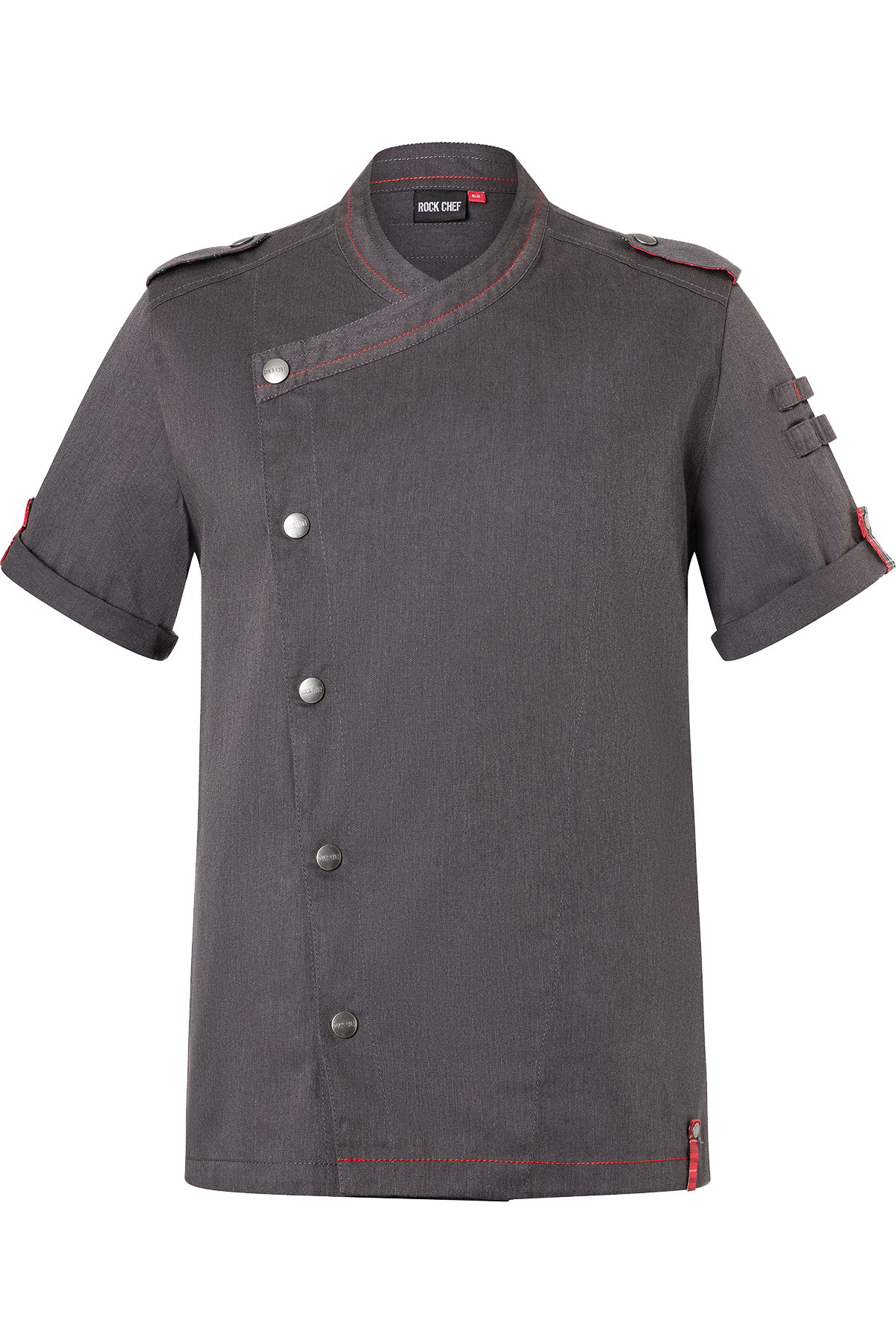 Men's Chef Jacket In Denim Look Short Sleeves - ROCK CHEF®