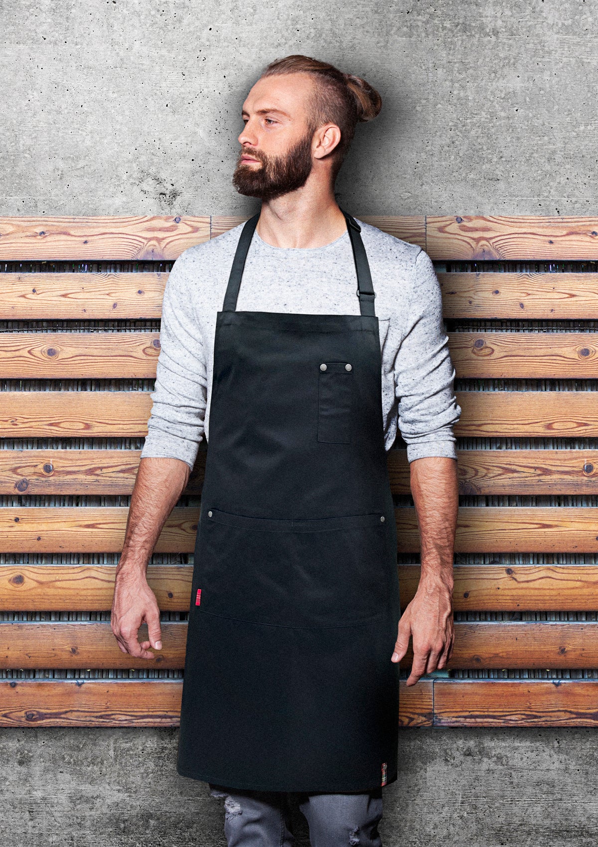 Bib Apron with Buckle & Pockets Unisex ROCK CHEF®