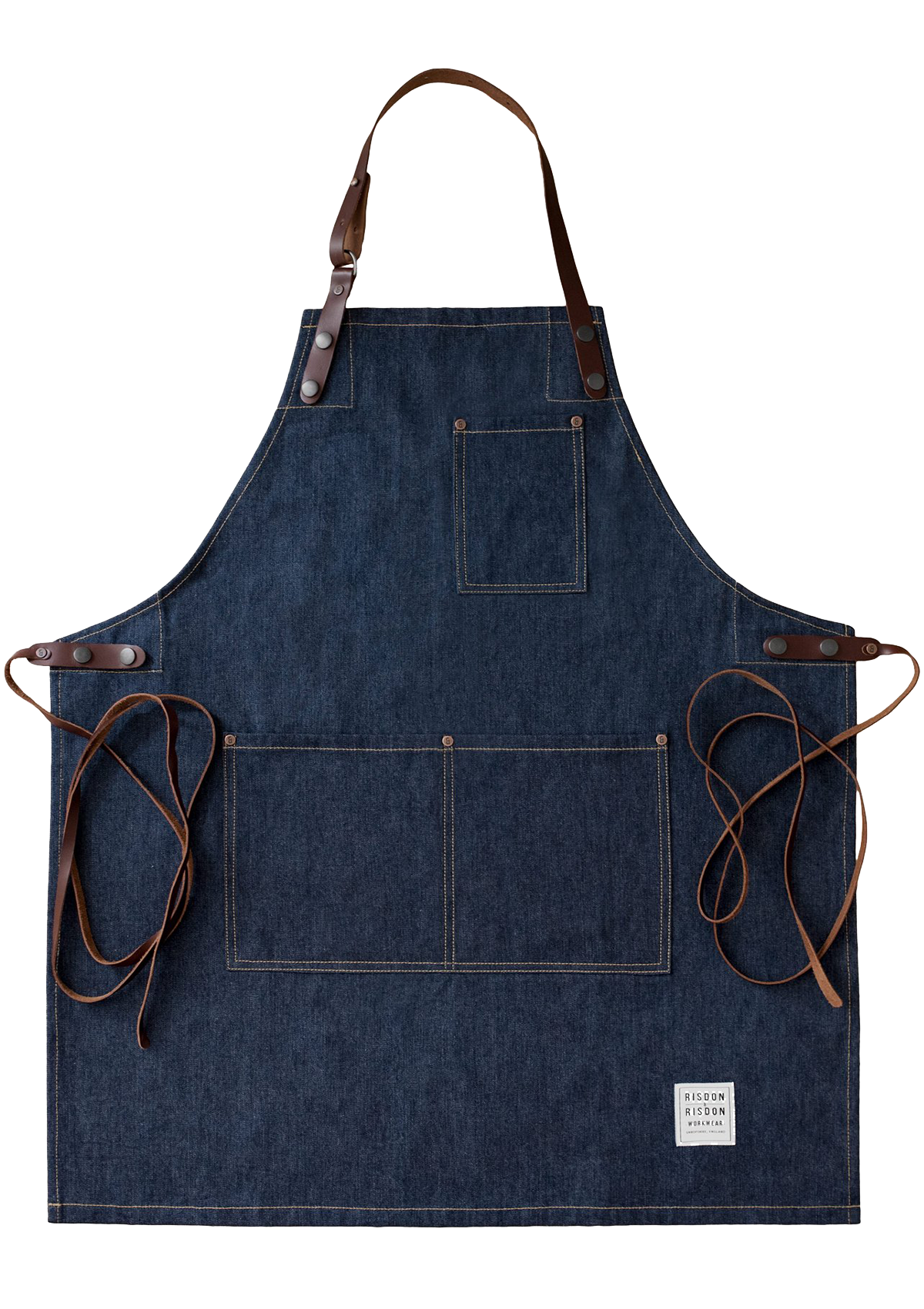 Apron Street in Denim with Leather Straps