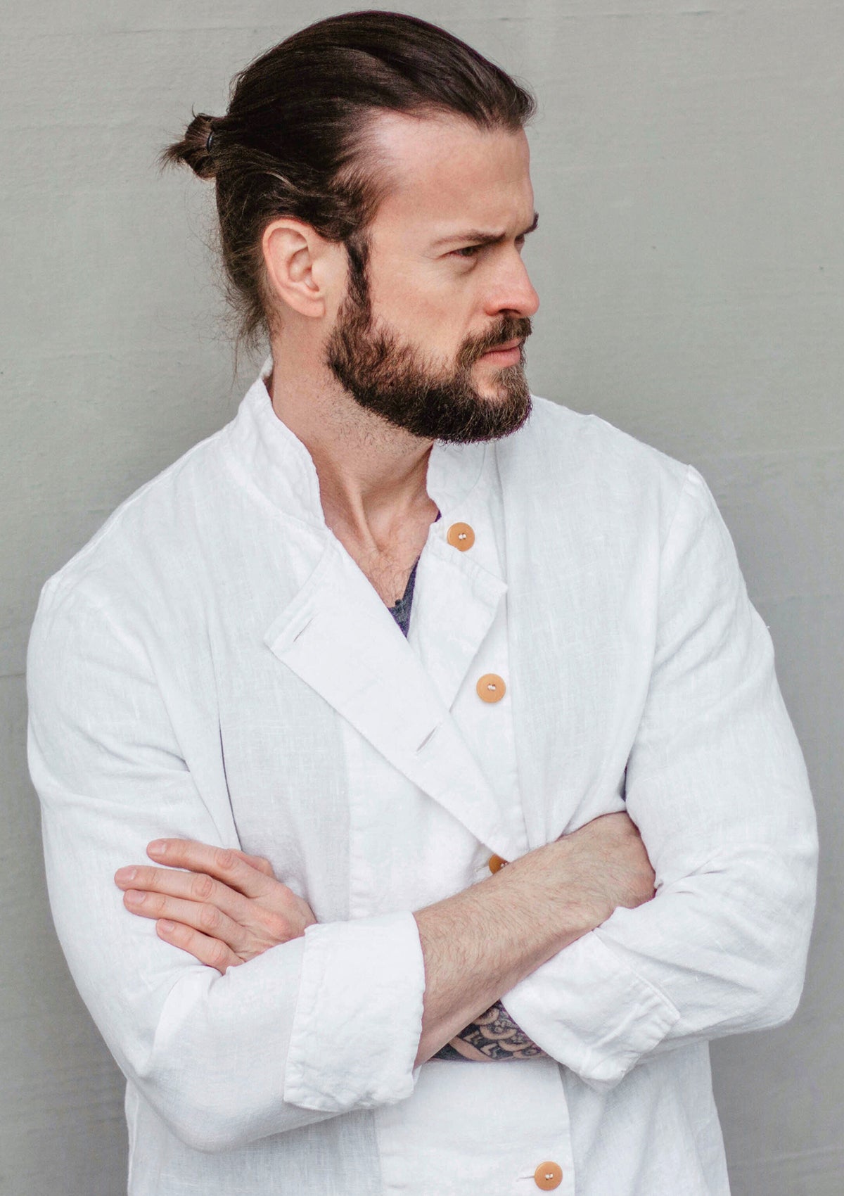 Chef Jacket Bristol Unisex Double-Breasted In Fine Linen
